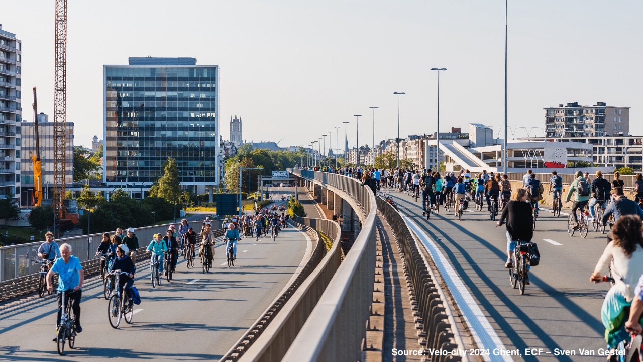 Cyclists in city of Ghent